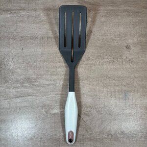 Zyliss Nylon Slotted Turner Spatula Ergonomic Design Black Silver Cooking